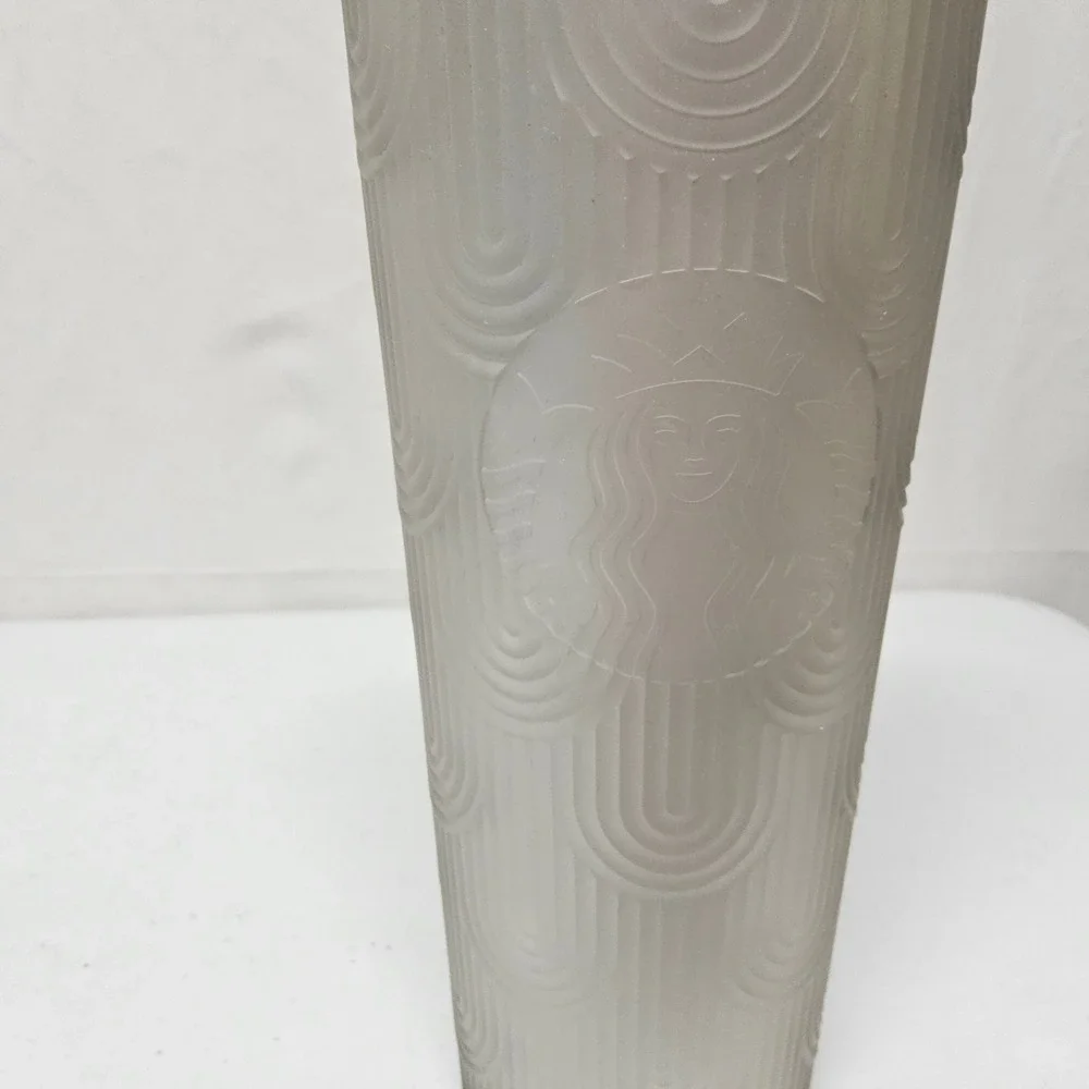 Starbucks Cold‎ Cup Tumbler 24oz Frosted Grey Scalloped Wave Siren 011155891